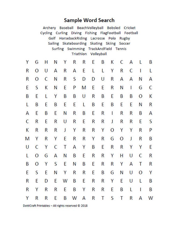 Search printable puzzles word Word Search