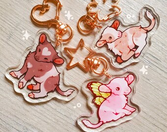 Cow Charms Set of 3 / Cute Cows / 2in / Double Sided Acrylic Keychain Charms