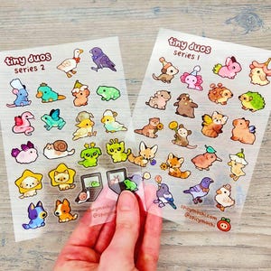 Tiny Duos Sticker Sheets / Clear Transparent Animal Stickers