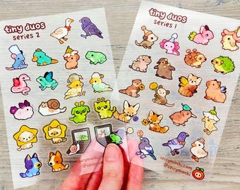 Tiny Duos Sticker Sheets / Clear Transparent Animal Stickers