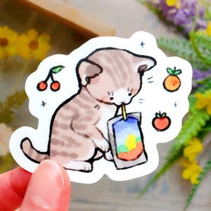 Cat-prisun Sticker / Cat Sticker / Kitten Sticker / Cute Animal Sticker ...