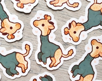 Turtleneck Giraffe Sticker / Cute Animal Sticker / Laptop Sticker / Giraffe Vinyl Sticker