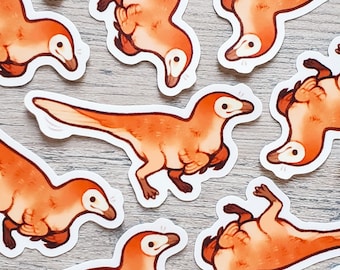 Feathered Friend Sticker / Cute Waterproof Vinyl Mononykus Dinosaur Laptop Sticker