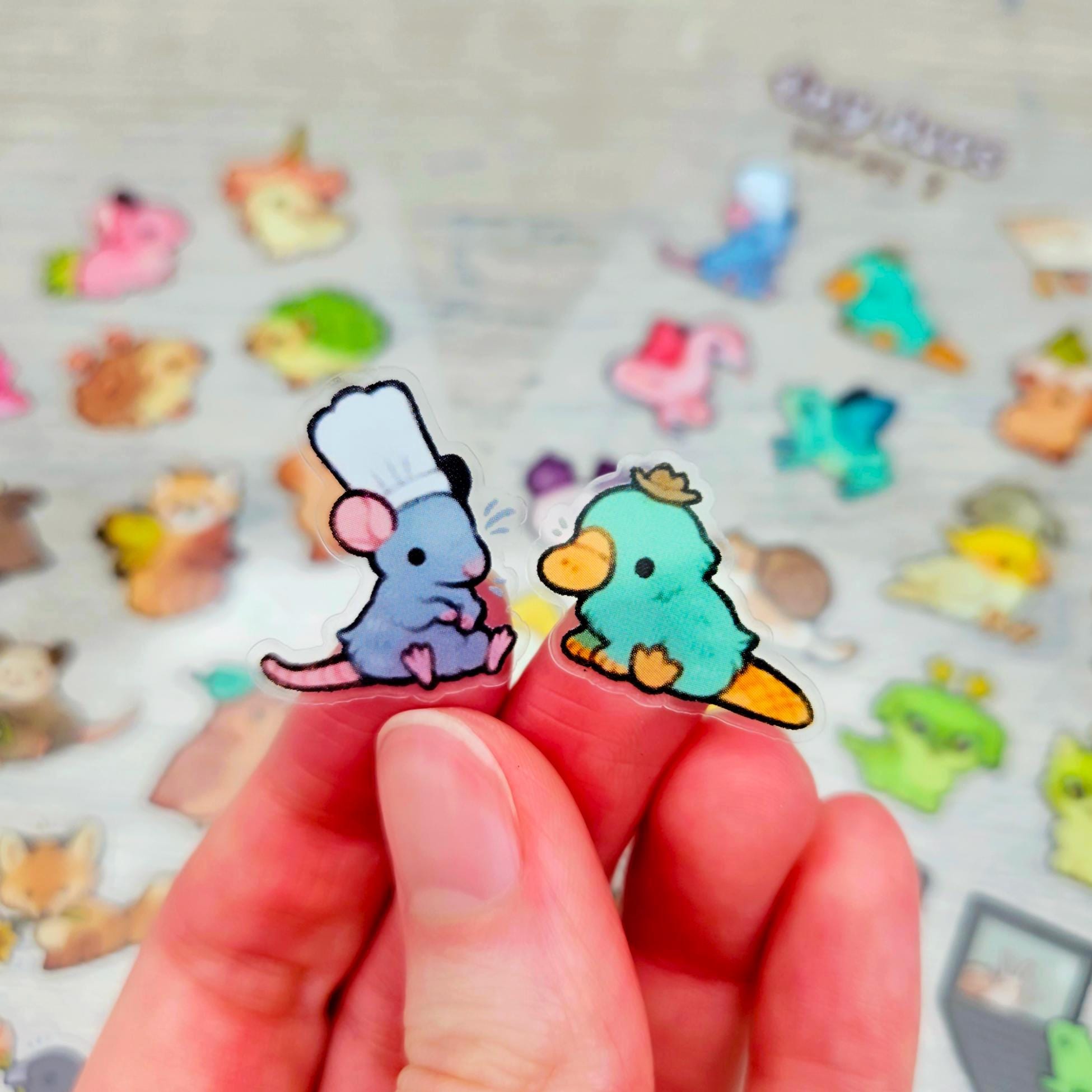 Tiny Duos Sticker Sheets / Clear Transparent Animal Stickers - Etsy