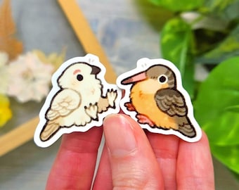 Little Ptarmigan and Woodcock Sticker Set of 2 / Tiny Bird Vinyl Stickers for Water Bottles, Laptops & Notebooks