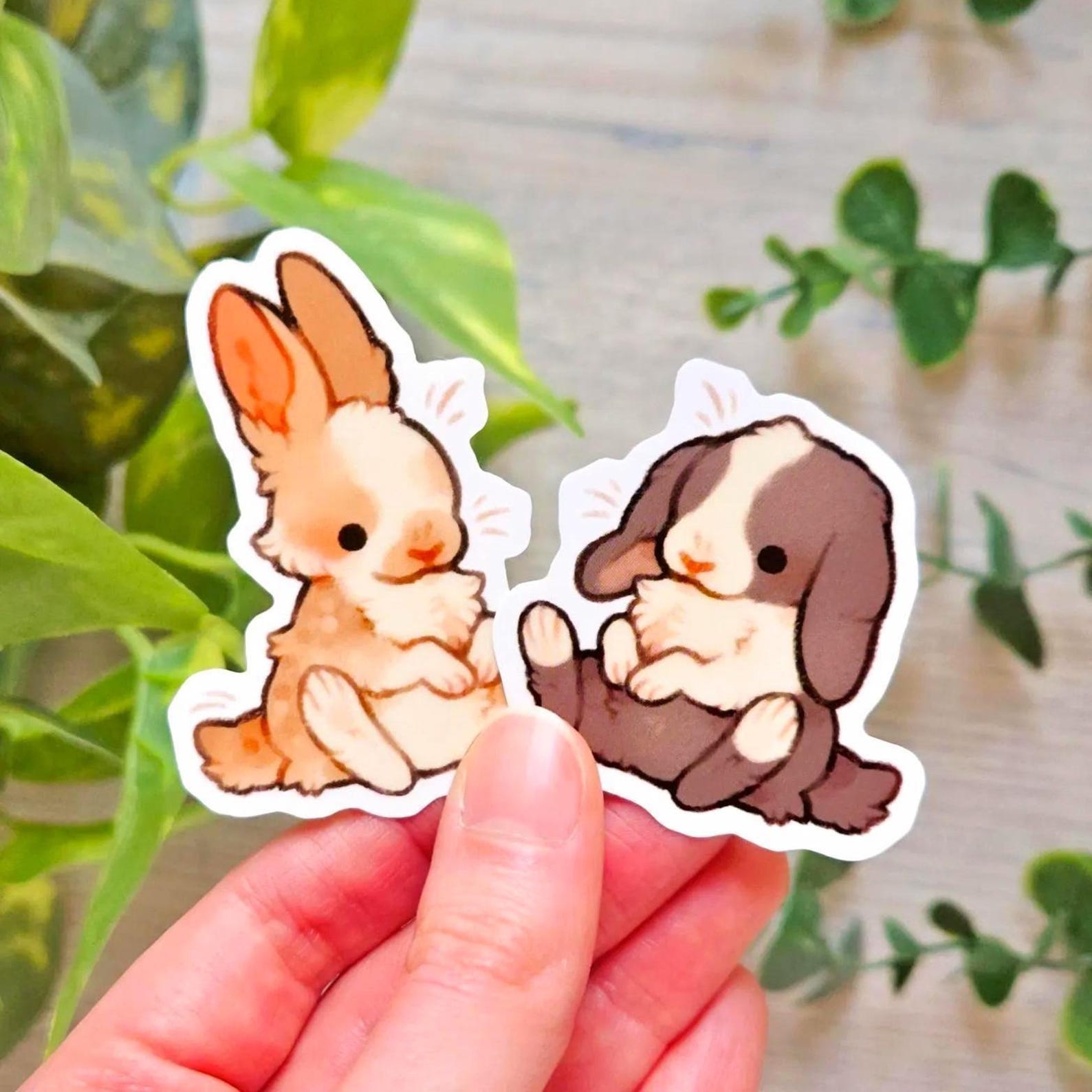 Sitting Bunny Buddies Sticker Set / Rabbit Matching Stickers ...