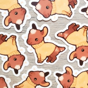 Turtleneck Goat Sticker / Goat Wearing a Sweater Sticker, Cute Animal Sticker, Vinyl Water Bottle Laptop Notebook Phone Case Sticker