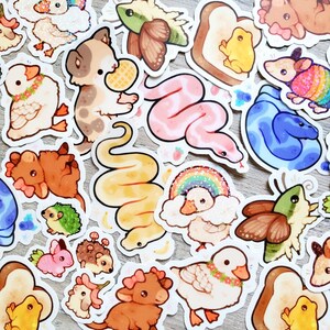 10 Sticker Bundle Pack / Choose Any 10 Cute Animal Vinyl Stickers / Laptop Decals / Waterproof Sticker Set / Customizable Sticker Set image 3
