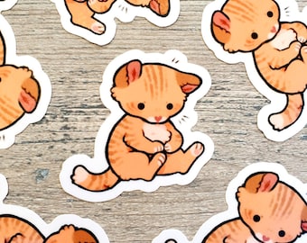 Sitting Kitten Sticker / Cat Sticker / Kitten Sticker / Cute Animal Sticker / Laptop Sticker / Vinyl Sticker