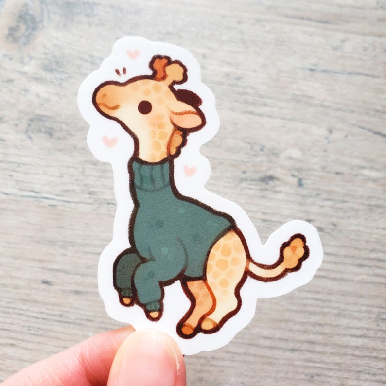 Turtleneck Giraffe Sticker / Cute Animal Sticker / Laptop - Etsy
