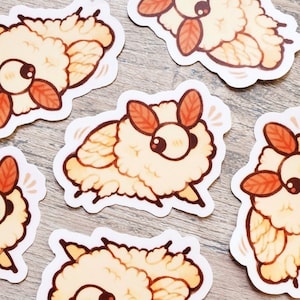 Fluffy Poodle Moth Sticker / Fluffy Moth Sticker / Cute Moth Sticker / Vinyl Sticker / Water bottle Sticker