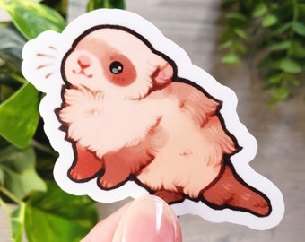 Fluffy Ferret Sticker / Cute Animal Sticker / Ferret Gift / Laptop Sticker / Vinyl Sticker