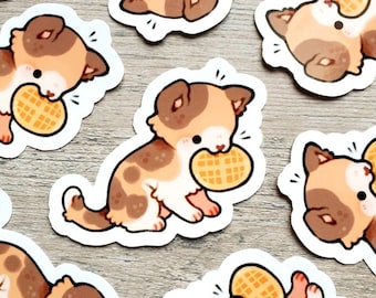 Waffle Cat Sticker / Cat Sticker / Kitten Sticker / Cute Animal Sticker / Laptop Sticker / Vinyl Sticker