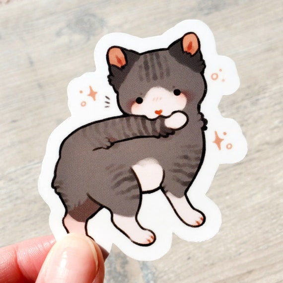 Munch Cat Sticker Cat Sticker Kitten Sticker Cute Animal