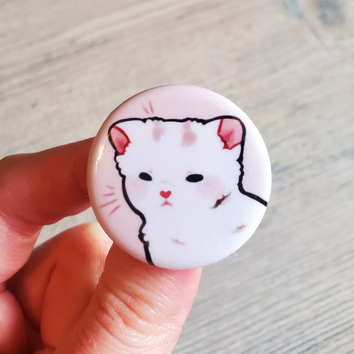 Squint Cat Buttons 1.25 In. / Cute Cat Pinback Button Pin Etsy