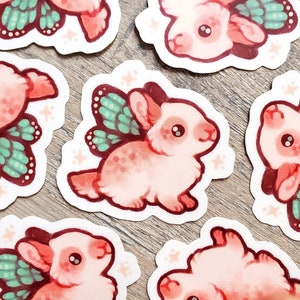 Fairy Bunny Sticker / Rabbit Sticker / Rabbit Lover Sticker / Vinyl Sticker / Laptop Sticker / Water Bottle Sticker