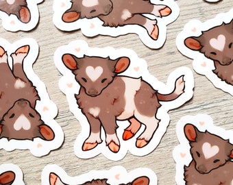 Heart Cow Sticker / Cute Calf Stickers / Animal Sticker / Laptop Sticker / Vinyl Sticker