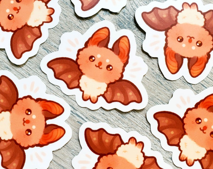 Fluffy Bat Sticker / Cute Bat Stickers / Vinyl Sticker / - Etsy
