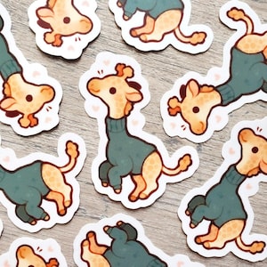 Turtleneck Giraffe Sticker / Cute Waterproof Vinyl Animal Sticker for Laptop or Water Bottle image 1