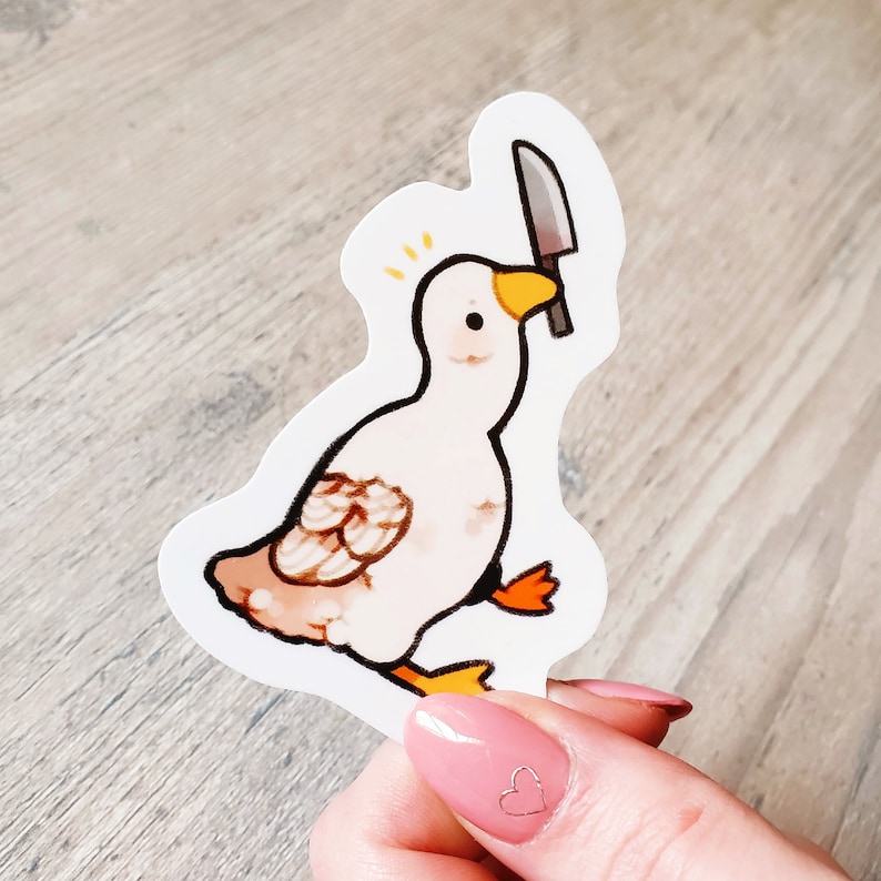 Choose Your Goose Stickers / Cute Animal Stickers / Laptop Stickers / Vinyl Stickers Bad Boy (Knife)