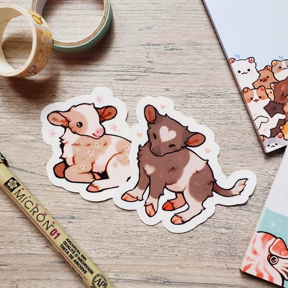 Sitting Otter and Raccoon Sticker Set of 2 / Cute Animal Stickers / Water  Bottle Laptop Desk Notebook Phone Case Stickers / Vinyl Stickers 