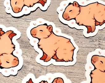 Happy Capybara Sticker / Rodent Sticker / Cute Animal Sticker / Laptop Sticker / Vinyl Sticker