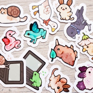 12 Mini Sticker Bundle Pack / 12 Mini Sticker zu einem reduzierten Preis / Niedliche Tier Sticker / Laptop Sticker / Vinyl Sticker Bild 2