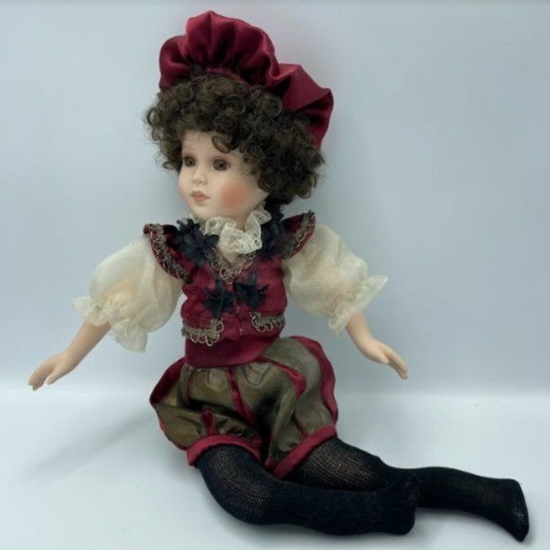 Victoria Impex Doll Porcelain Sitting Doll Ornamental Collectible Home
