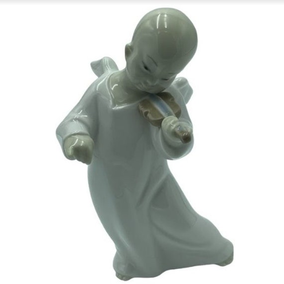 Figura vintage de Lladró  Vintage Lladro Chinese Angel Figurine Playing Violin Home Collectible Art Décor main image 1