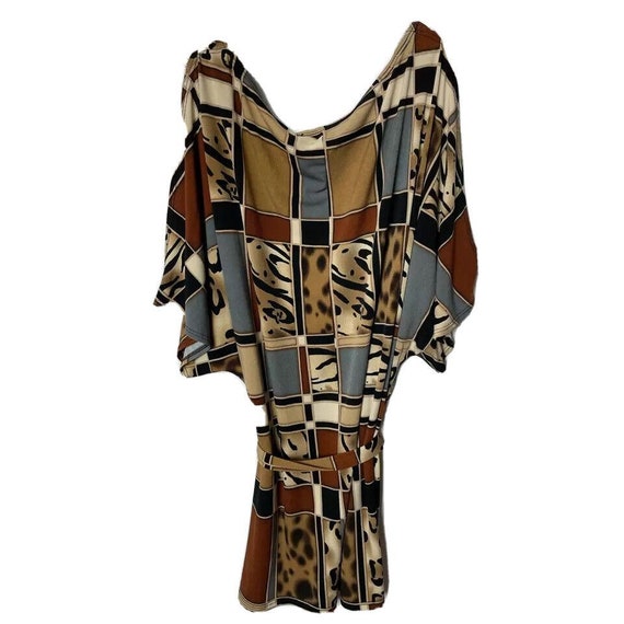 Dress barn Womens Tunic Top Brown Patchwork Leopa… - image 5