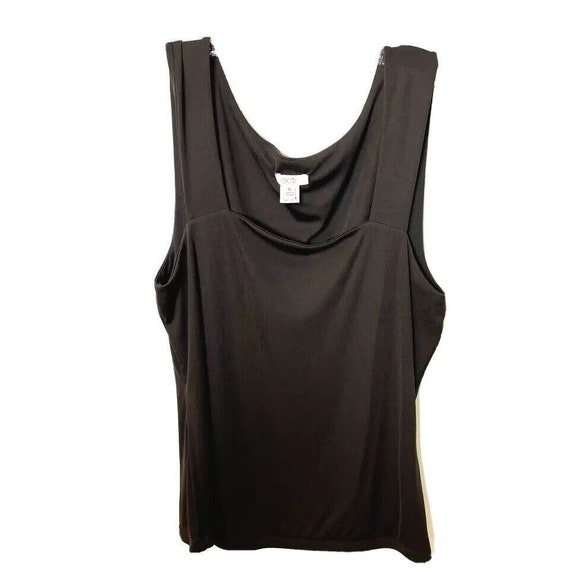 Cache Women's Tank Top Black Sleeveless Square Ne… - image 1