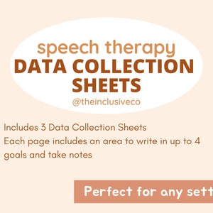 Speech Therapy Data Collection Sheets - 3 Different Data Collection Sheets!