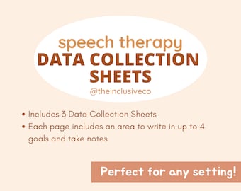 Hojas de recopilación de datos de logopedia: ¡3 hojas de recopilación de datos diferentes!