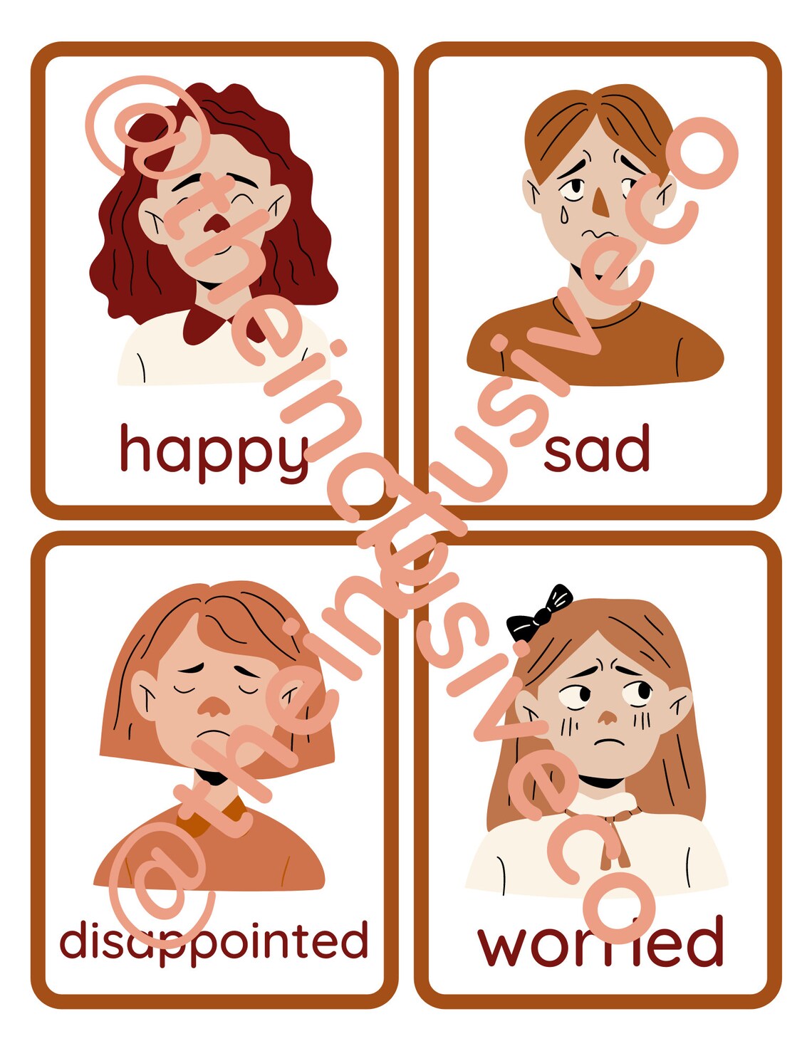 Feelings Printable Cards 8 Emotion Cards 19 Different Scenarios - Etsy
