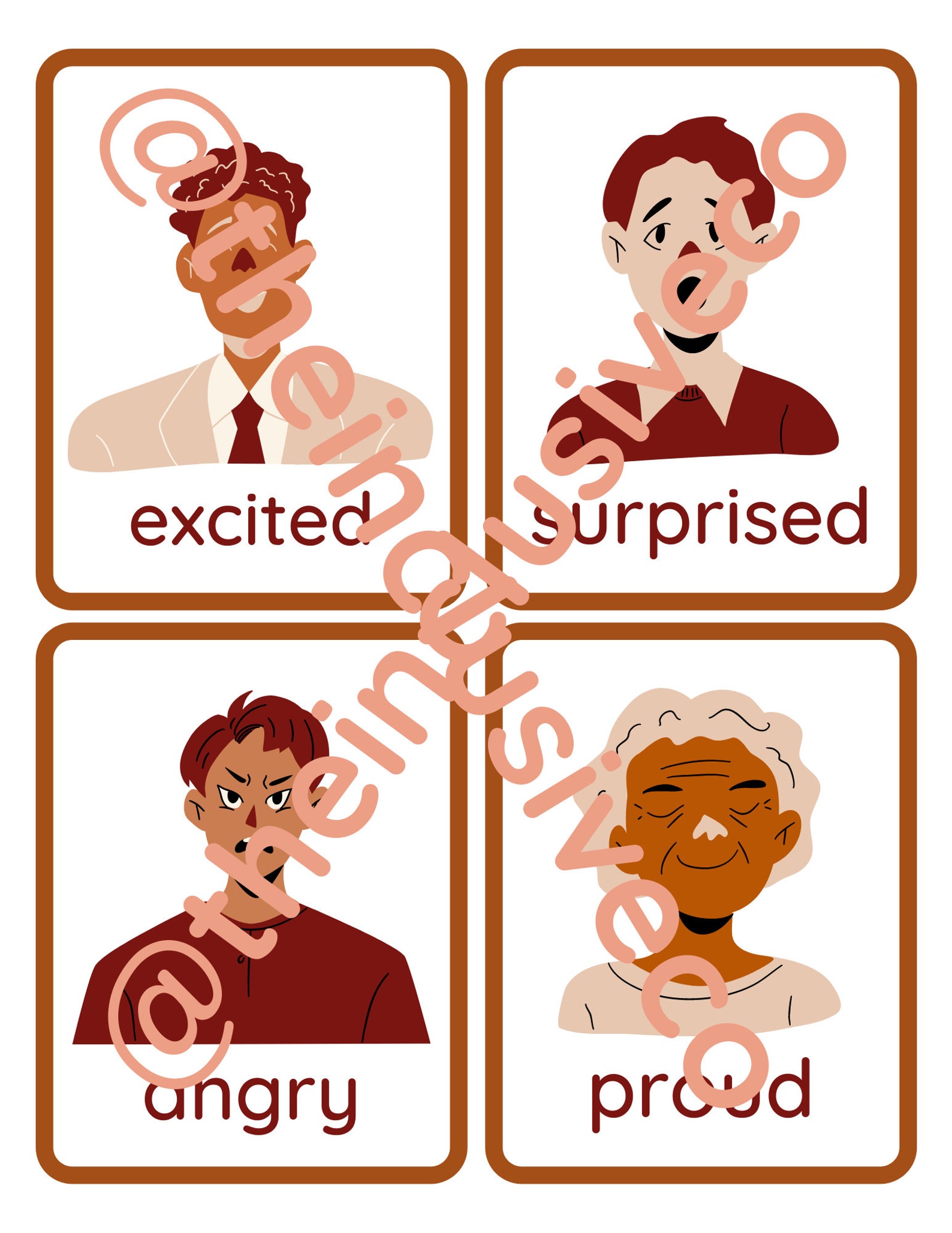Feelings Printable Cards - 8 Emotion Cards + 19 Different Scenarios - Etsy