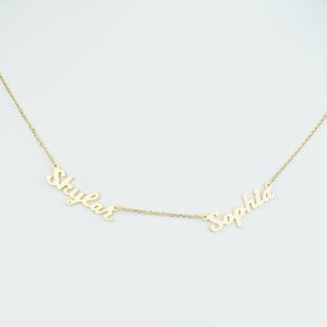 Dainty Two-Name Personalized Necklace: Ideal Gift for Kids, Perfect Birthday Surprise or a Thoughtful Present for Her or New Moms