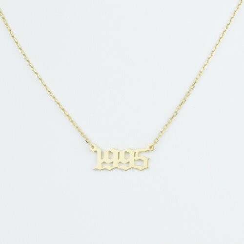 Birth Year Necklace Year Necklace Gold 