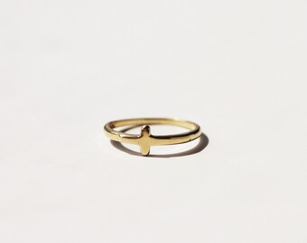 stackable rings layering rings for women tiny cross ring dainty Thin ball stacking ring rose gold surgical steel simple thin ring