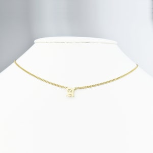 Gold Old English Letter Initial Necklace: Personalized Name Jewelry, Perfect for Her, Bridesmaids, or Mom, Featuring Curb Chain Design image 3
