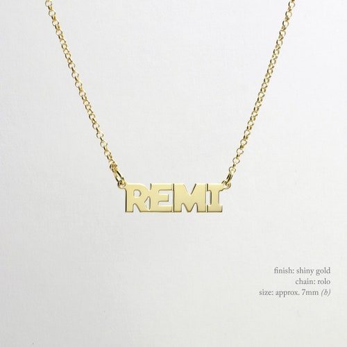 Block Letter Name Necklace Custom Name 
