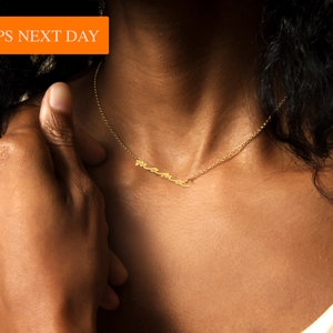 Personalized Name Necklace: 18K Gold Plated, Custom Word Jewelry