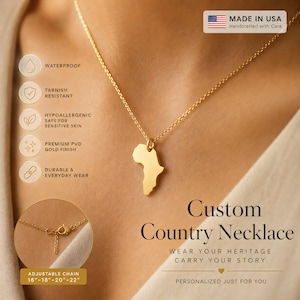 Custom State, Country, City Necklace - Handcrafted Keepsake