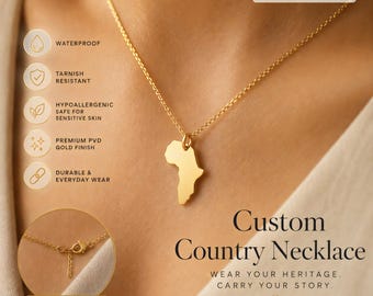 Custom State, Country, City Necklace - Handcrafted Keepsake