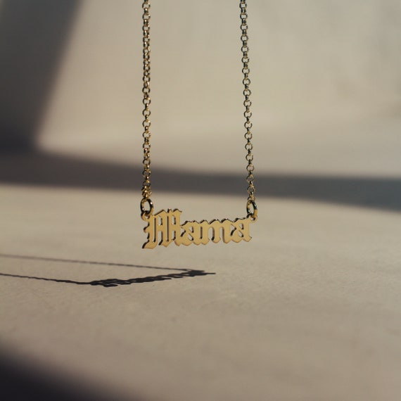 Old English Mama Necklace Dainty Mom 