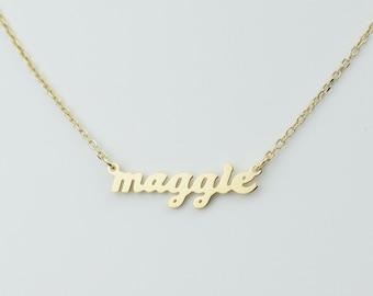 Best Dainty Name Necklace, Tiny Name Necklace for Her, Personalized Name Jewelry, Birthday Gift, Bridesmaid Gift, Gift For Mom Gold Silver