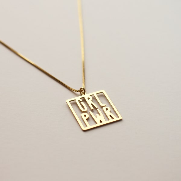 Girl Power Necklace, Gift for Her, Feminist Jewelry, Minimalist Jewelry, Personalized Jewelry, Bridesmaid Gift, Gift For Mom, Gold or Silver