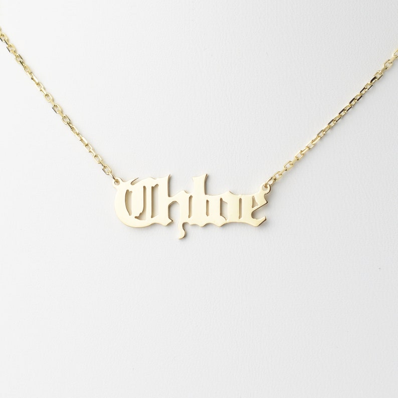 Old English Name Necklace - Name Necklace - Gold Name Necklace - Personalized Necklace - Custom Name Necklace - Gothic Name Necklace - USA 