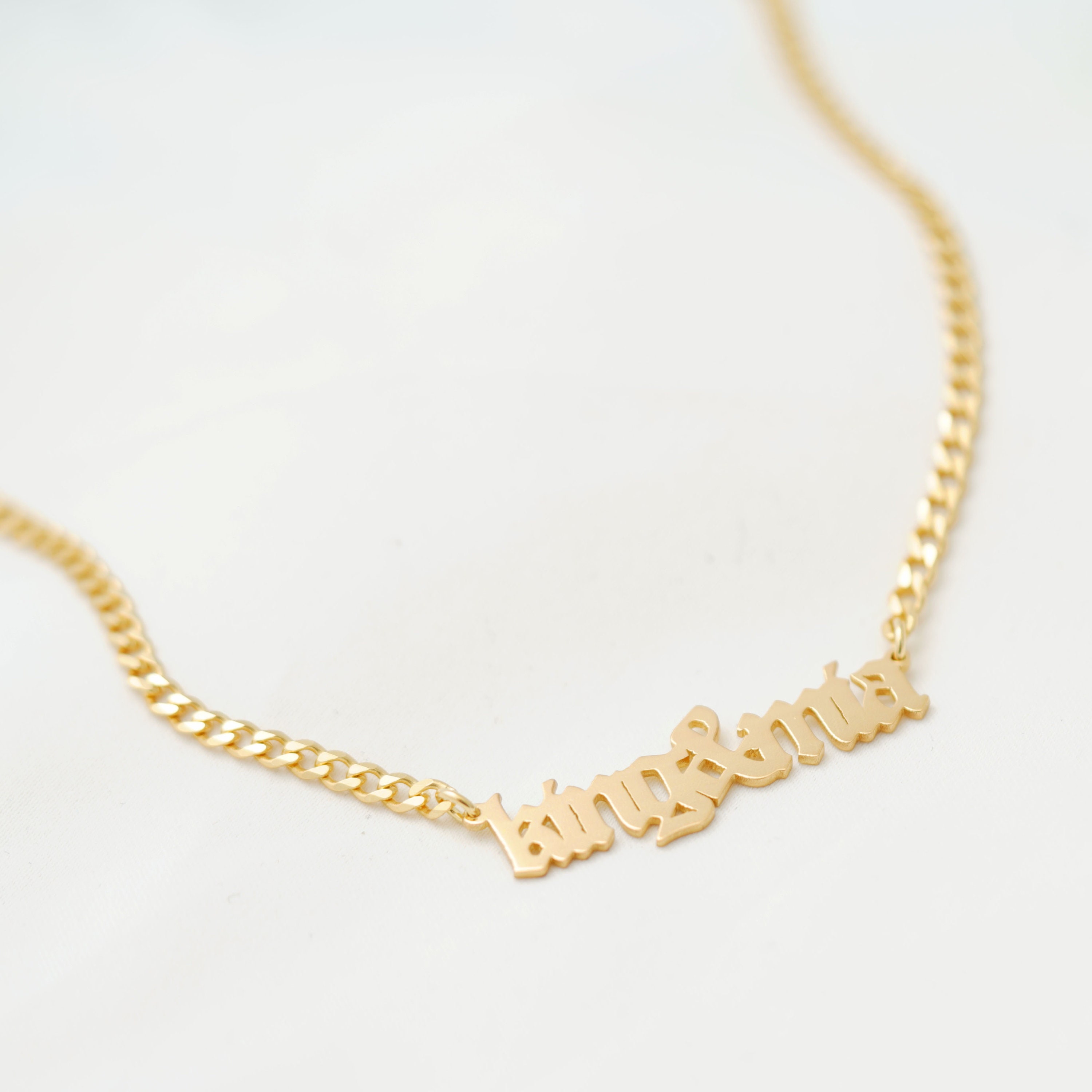 Year Thick Curb Chain Necklace Gold 