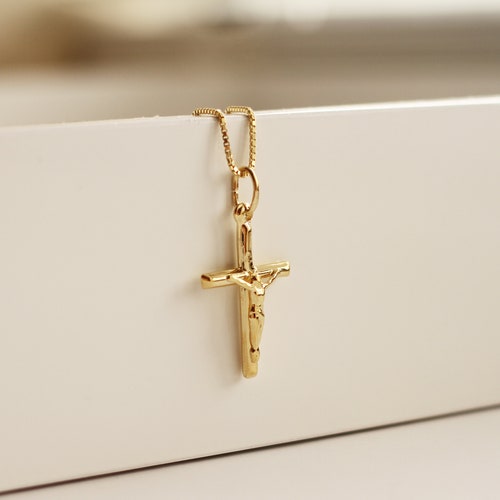 Jesus Cross Charm Necklace With Box 