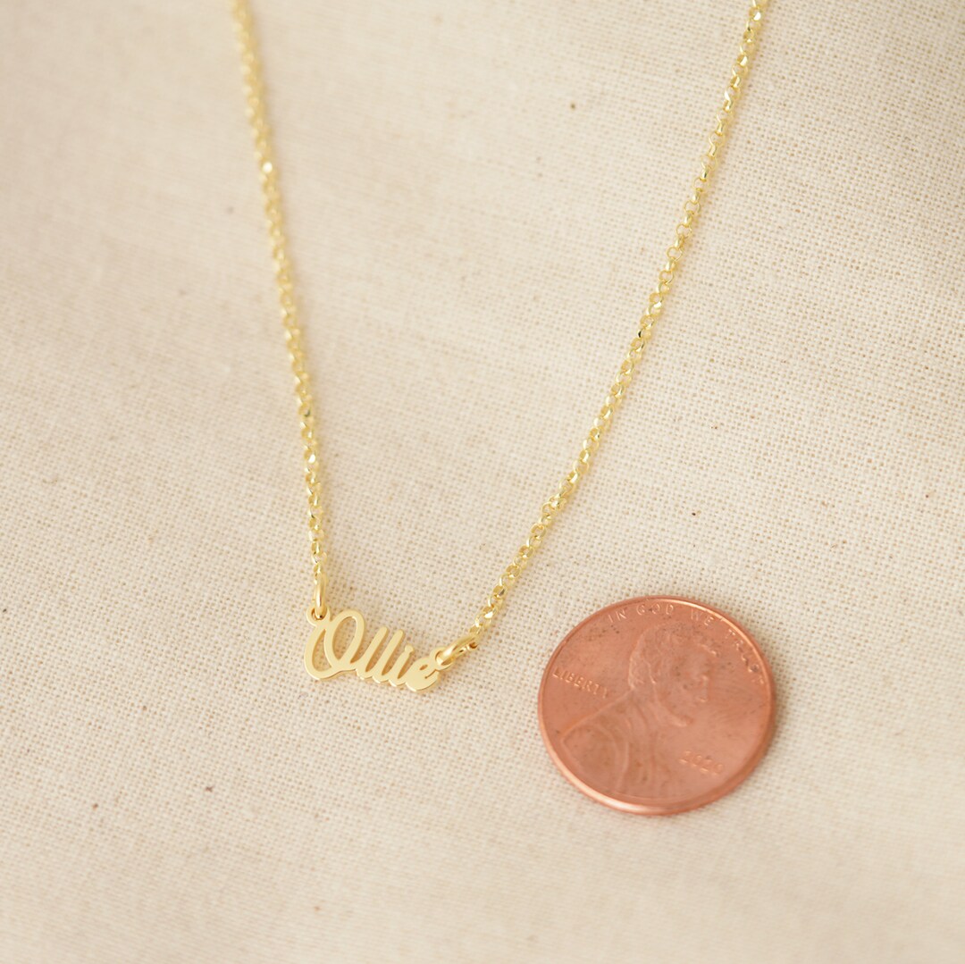 Unique Name Necklace, Personalized Dainty Name Necklace in Gold Filled